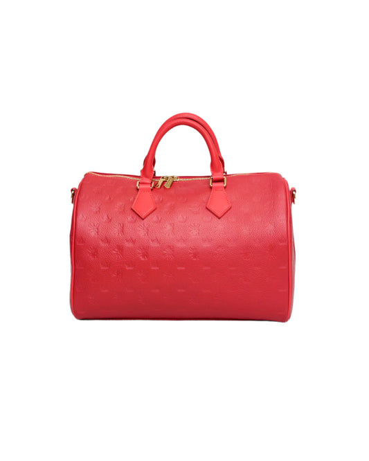 Red Leather Travel Bag