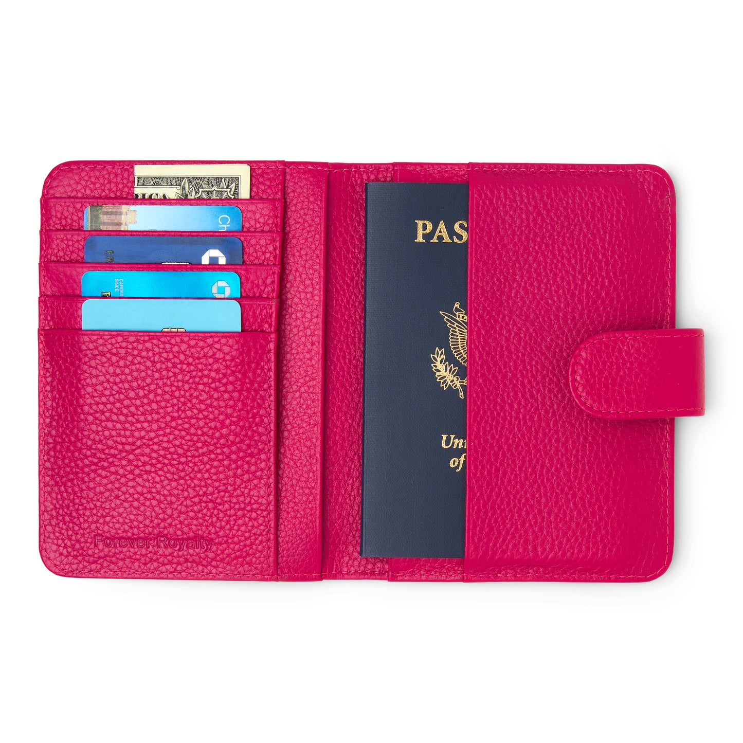 Pink Leather Passport Holder