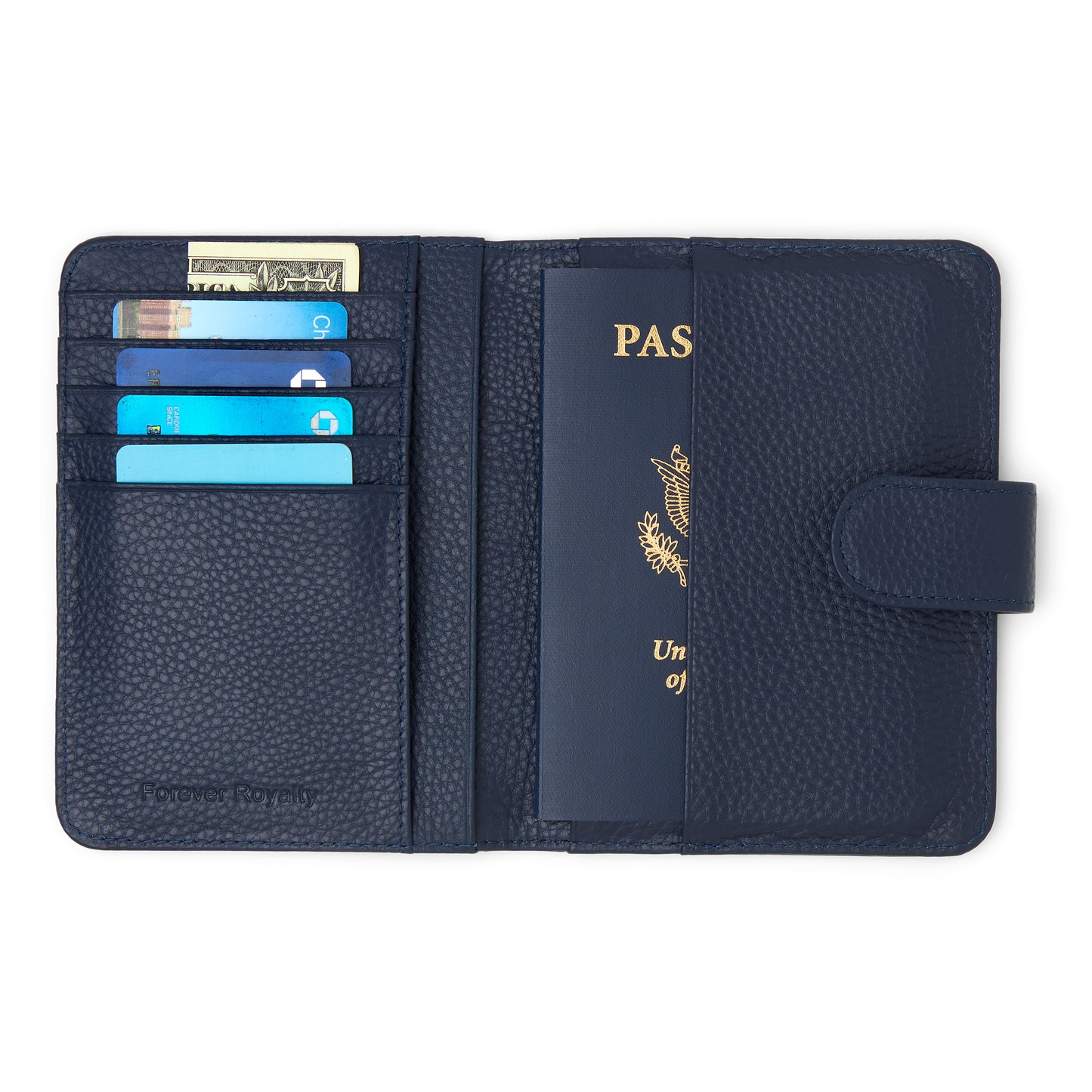 Navy Blue Leather Passport Holder